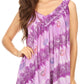 Sakkas Aria Womens Sleeveless V-neck Tank Top Tie-dye with Sequin & Embroidery