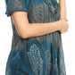 Sakkas Lily Casual Everyday Summer Short Sleeve Top Blouse with Block Print & Lace