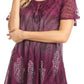 Sakkas Lily Casual Everyday Summer Short Sleeve Top Blouse with Block Print & Lace