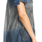 Sakkas Lily Casual Everyday Summer Short Sleeve Top Blouse with Block Print & Lace