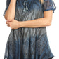 Sakkas Lily Casual Everyday Summer Short Sleeve Top Blouse with Block Print & Lace