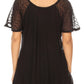 Sakkas Alberta Womens Short Sleeve Corset Blouse Top with Batik and Lace Sleeves