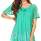 Sakkas Alberta Womens Short Sleeve Corset Blouse Top with Batik and Lace Sleeves