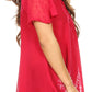 Sakkas Alberta Womens Short Sleeve Corset Blouse Top with Batik and Lace Sleeves