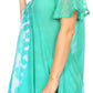 Sakkas Iris Womens Tie-dye Short Sleeve Blouse Top with Corset and Embroidery