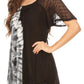 Sakkas Iris Womens Tie-dye Short Sleeve Blouse Top with Corset and Embroidery