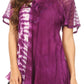 Sakkas Iris Womens Tie-dye Short Sleeve Blouse Top with Corset and Embroidery