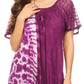 Sakkas Iris Womens Tie-dye Short Sleeve Blouse Top with Corset and Embroidery