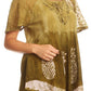 Sakkas Ivanna Womens Short Raglan Lace Sleeve Flowy Top Blouse Tie-dye & Batik