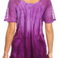 Sakkas Ivanna Womens Short Raglan Lace Sleeve Flowy Top Blouse Tie-dye & Batik