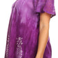 Sakkas Ivanna Womens Short Raglan Lace Sleeve Flowy Top Blouse Tie-dye & Batik