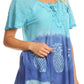 Sakkas Ivanna Womens Short Raglan Lace Sleeve Flowy Top Blouse Tie-dye & Batik