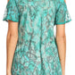 Sakkas Aziza Womens Cold Shoulder Tie-dye Blouse Top with Corset and Embroidery