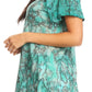 Sakkas Aziza Womens Cold Shoulder Tie-dye Blouse Top with Corset and Embroidery