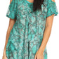 Sakkas Aziza Womens Cold Shoulder Tie-dye Blouse Top with Corset and Embroidery