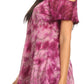 Sakkas Aziza Womens Cold Shoulder Tie-dye Blouse Top with Corset and Embroidery