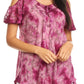 Sakkas Aziza Womens Cold Shoulder Tie-dye Blouse Top with Corset and Embroidery