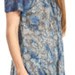 Sakkas Aziza Womens Cold Shoulder Tie-dye Blouse Top with Corset and Embroidery
