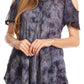Sakkas Aziza Womens Cold Shoulder Tie-dye Blouse Top with Corset and Embroidery