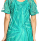 Sakkas Filipa Womens Cold Shoulder Top Blouse Tie-dye with Corset and Embroidery