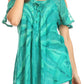 Sakkas Filipa Womens Cold Shoulder Top Blouse Tie-dye with Corset and Embroidery