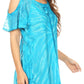Sakkas Filipa Womens Cold Shoulder Top Blouse Tie-dye with Corset and Embroidery