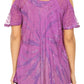 Sakkas Filipa Womens Cold Shoulder Top Blouse Tie-dye with Corset and Embroidery