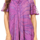 Sakkas Filipa Womens Cold Shoulder Top Blouse Tie-dye with Corset and Embroidery
