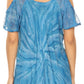 Sakkas Filipa Womens Cold Shoulder Top Blouse Tie-dye with Corset and Embroidery