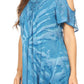 Sakkas Filipa Womens Cold Shoulder Top Blouse Tie-dye with Corset and Embroidery