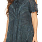 Sakkas Filipa Womens Cold Shoulder Top Blouse Tie-dye with Corset and Embroidery