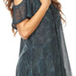 Sakkas Filipa Womens Cold Shoulder Top Blouse Tie-dye with Corset and Embroidery