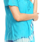 Sakkas Lulu Short Sleeve Summer Casual Fresh Blouse Top Lace Tie-dye & Corset
