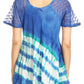 Sakkas Lulu Short Sleeve Summer Casual Fresh Blouse Top Lace Tie-dye & Corset