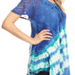 Sakkas Lulu Short Sleeve Summer Casual Fresh Blouse Top Lace Tie-dye & Corset