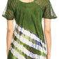 Sakkas Lulu Short Sleeve Summer Casual Fresh Blouse Top Lace Tie-dye & Corset