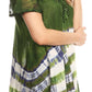Sakkas Lulu Short Sleeve Summer Casual Fresh Blouse Top Lace Tie-dye & Corset