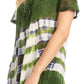 Sakkas Lulu Short Sleeve Summer Casual Fresh Blouse Top Lace Tie-dye & Corset