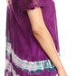 Sakkas Lulu Short Sleeve Summer Casual Fresh Blouse Top Lace Tie-dye & Corset