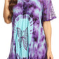 Sakkas Mayar Womens Tie-dye Short Sleeve Everyday Top Blouse with Lace & Corset