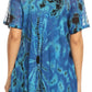 Sakkas Mayar Womens Tie-dye Short Sleeve Everyday Top Blouse with Lace & Corset