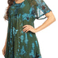 Sakkas Mayar Womens Tie-dye Short Sleeve Everyday Top Blouse with Lace & Corset