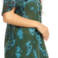 Sakkas Mayar Womens Tie-dye Short Sleeve Everyday Top Blouse with Lace & Corset