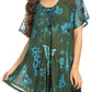 Sakkas Mayar Womens Tie-dye Short Sleeve Everyday Top Blouse with Lace & Corset