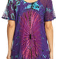 Sakkas Mayar Womens Tie-dye Short Sleeve Everyday Top Blouse with Lace & Corset