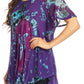 Sakkas Mayar Womens Tie-dye Short Sleeve Everyday Top Blouse with Lace & Corset