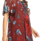 Sakkas Mayar Womens Tie-dye Short Sleeve Everyday Top Blouse with Lace & Corset