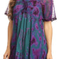 Sakkas Mayar Womens Tie-dye Short Sleeve Everyday Top Blouse with Lace & Corset