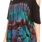 Sakkas Luz Womens Cold Shoulder Bohemian Ethnic Style Blouse Top Tie Dye Flare