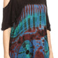 Sakkas Luz Womens Cold Shoulder Bohemian Ethnic Style Blouse Top Tie Dye Flare
